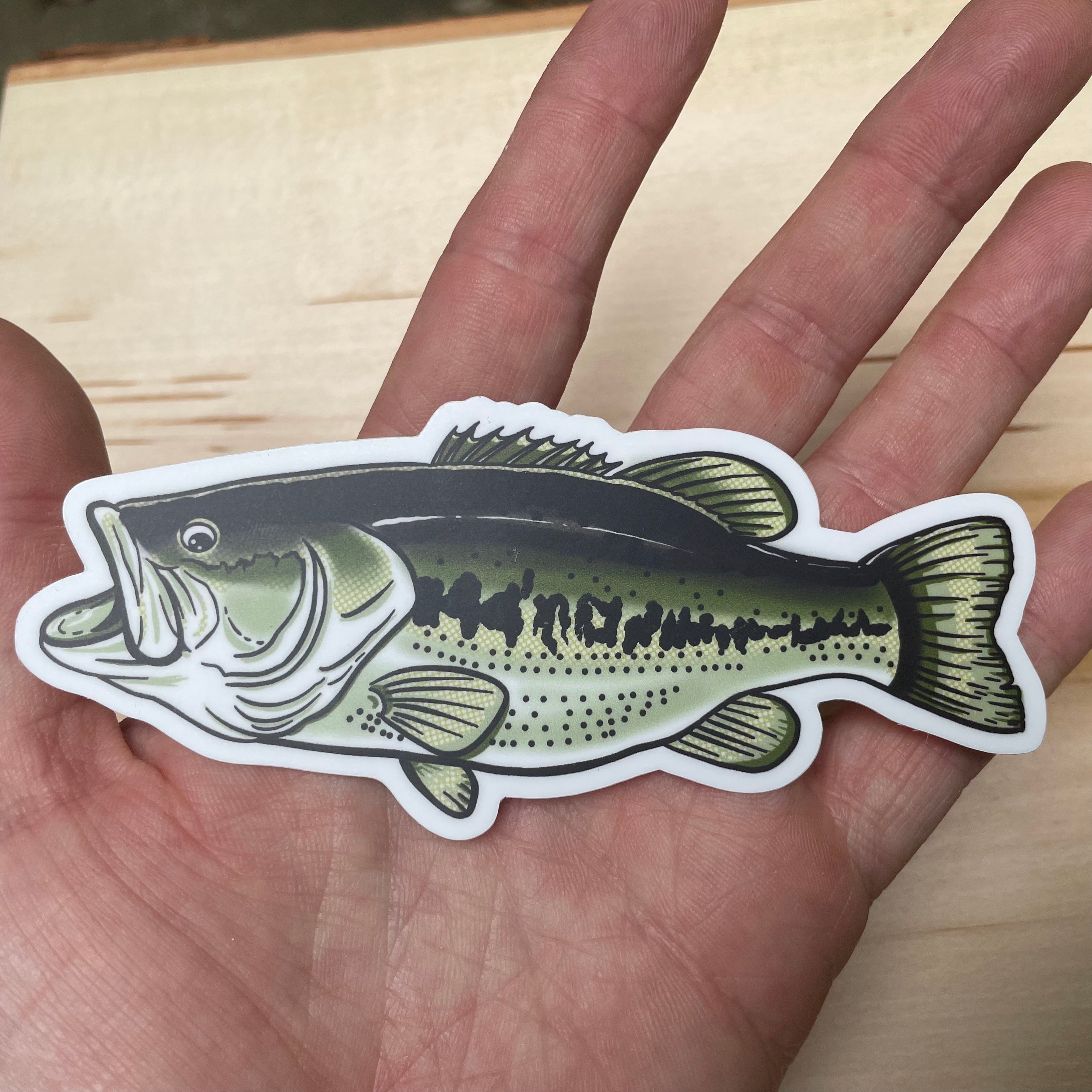 Largemouth Bass Fishing Sticker | Zazzle