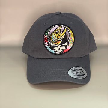 Steal Your Face Trout Trio "Dad Hat"  Charcoal Grey embroidered lucky fishing hat FREE SHIPPING