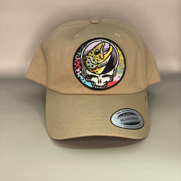 Steal Your Face Trout Trio "Dad Hat"  khaki  embroidered lucky fishing hat FREE SHIPPING