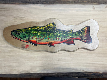 Brook Trout Painting on Baltic Birchwood