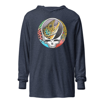 Stealie Trout Pattern Hooded long-sleeve tee