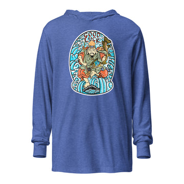 Ebisu Good Luck God of Fisherman Hooded long-sleeve tee